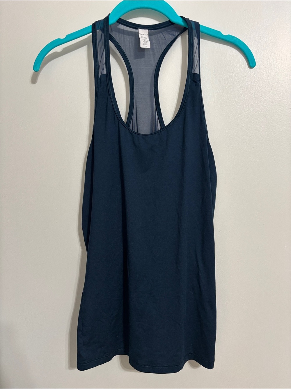 Athleta Navy Racerback Mesh-Back Performance Tank